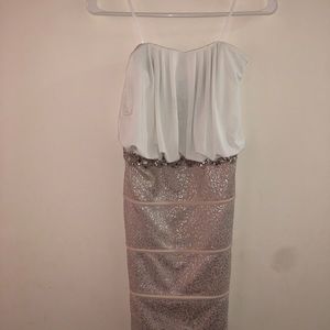 White Strapless Homecoming Dress